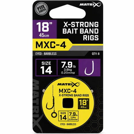 Matrix X-Strong Bait Band Rigs MXC-4 18” (45cm) by Billing Tackle