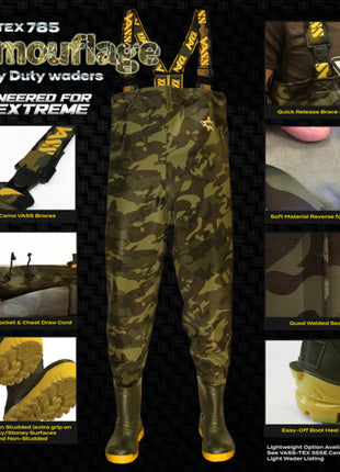 Vass-Tex 785E Heavy Duty Camouflage Chest Wader