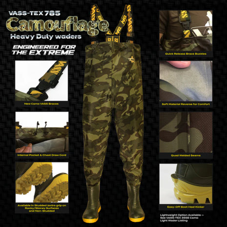 Vass-Tex 785E Heavy Duty Camouflage Chest Wader