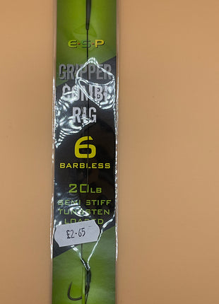 Esp gripper combi rig barbless (6) green by Billing Tackle
