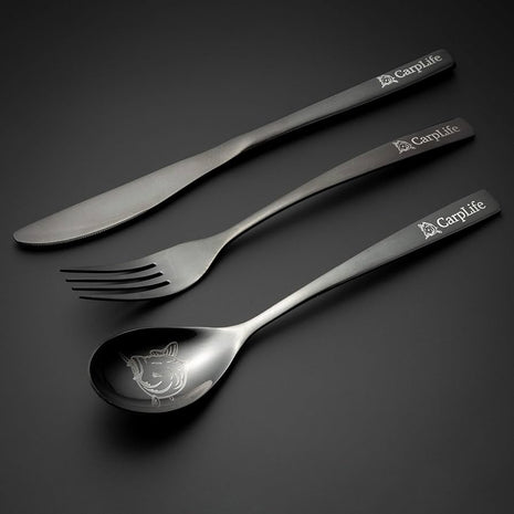 Carplife black etched ss cutlery set