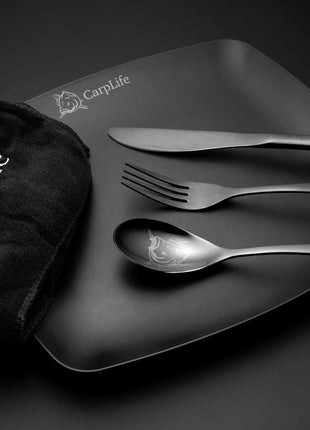 Carplife black etched ss cutlery set