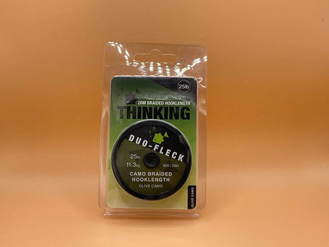 Thinking anglers camo braided hook length 20m (olive camo) 25lb by Billing Tackle