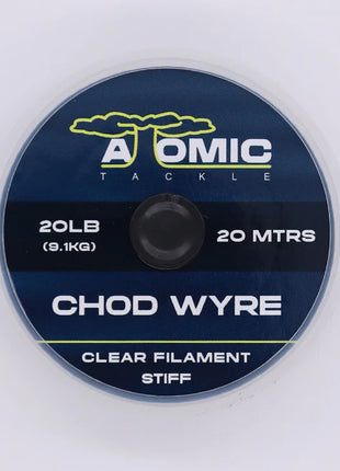 Atomic Tackle CHOD WYRE STIFF CLEAR FILAMENT - 20m - 20lb & 25lb