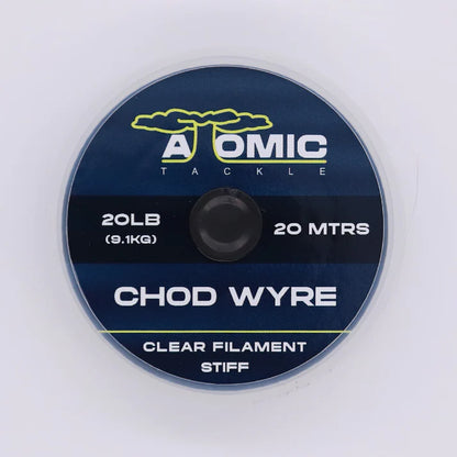 Atomic Tackle CHOD WYRE STIFF CLEAR FILAMENT - 20m - 20lb & 25lb