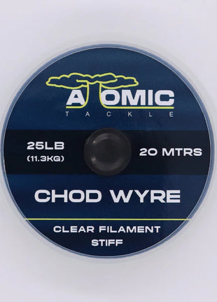Atomic Tackle CHOD WYRE STIFF CLEAR FILAMENT - 20m - 20lb & 25lb
