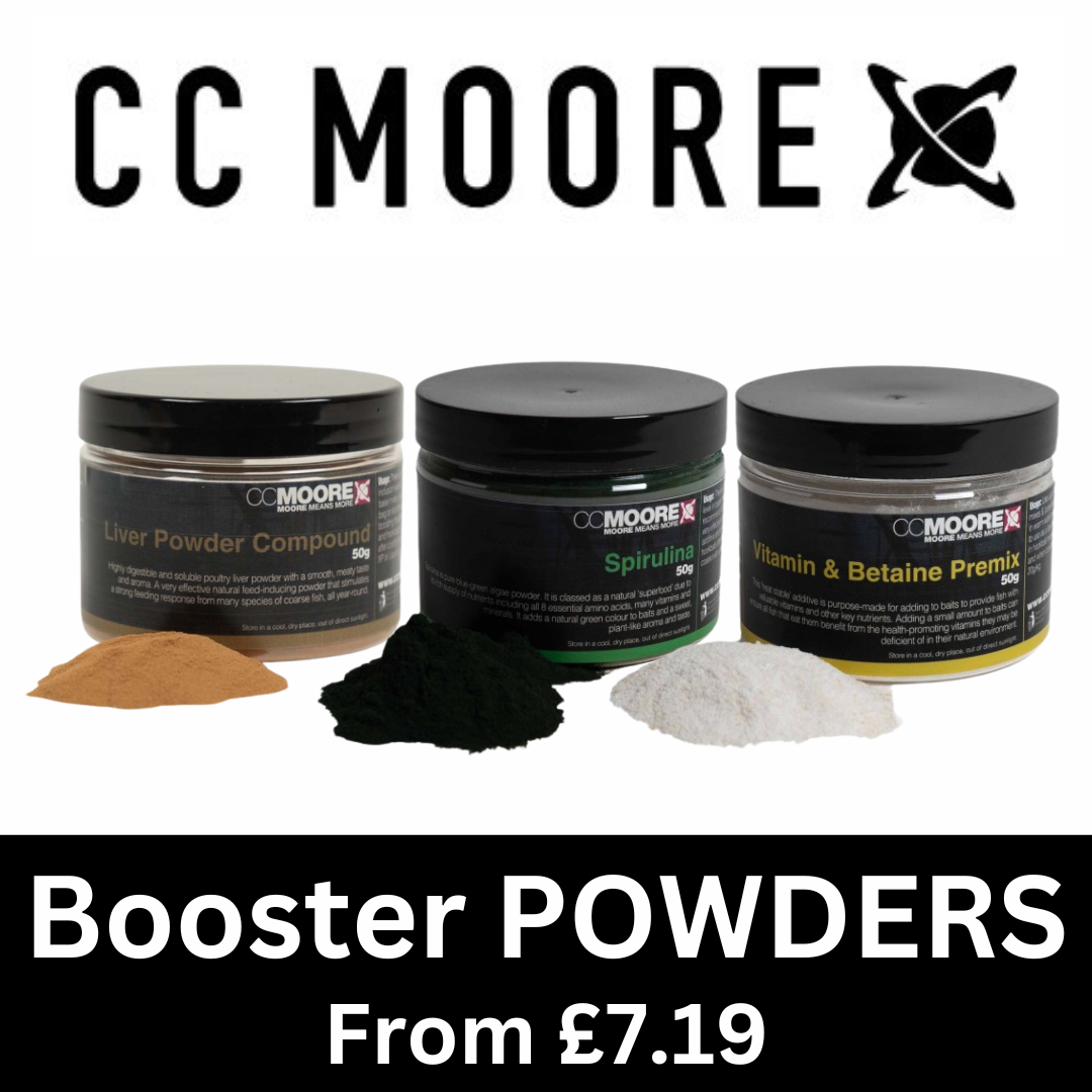 CC MOORE 50g BAIT BOOSTER POWDERS - NEW | CARP FISHING BAIT ADDITIVES