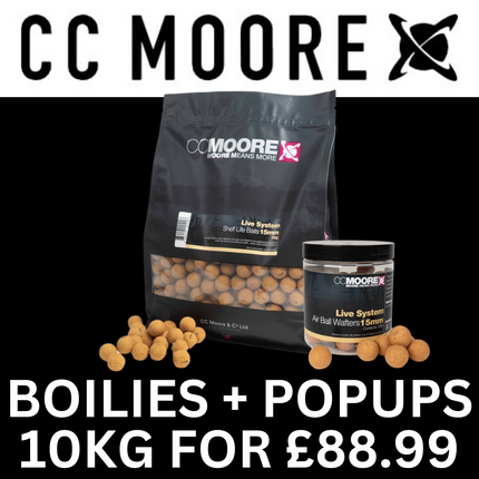 CC Moore Live System 10kg Boilies 18mm Shelf Life + Live System Popups