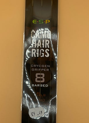 Esp camo hair rigs barbed (8) brown by Billing Tackle
