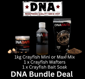 DNA Baits NEW Crayfish Mini/Maxi Mix Pellets Wafters & Bait Soak