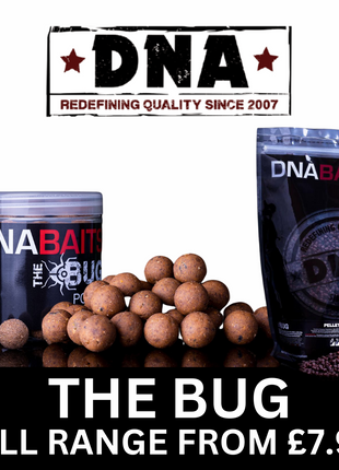 DNA Baits The Bug - FULL RANGE - Boilies, Pellets, Glug, Popups