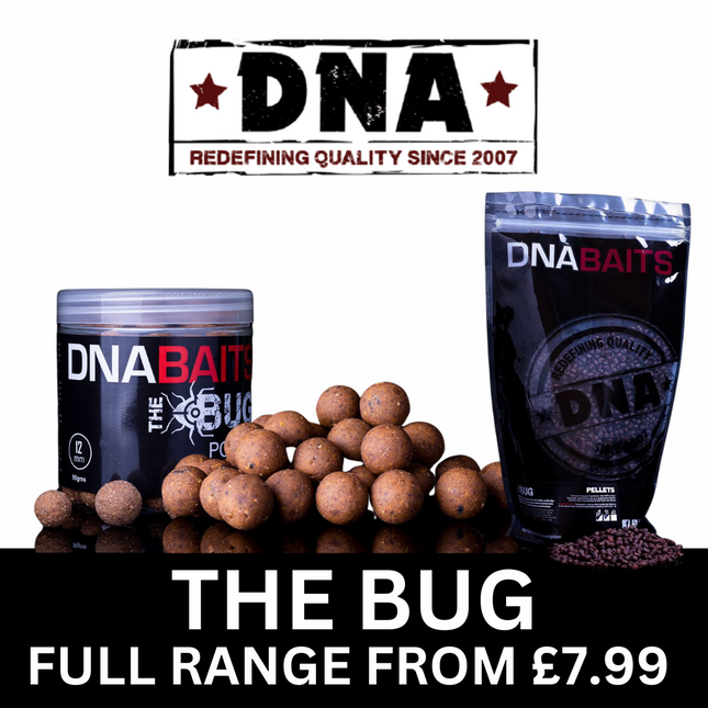 DNA Baits The Bug - FULL RANGE - Boilies, Pellets, Glug, Popups