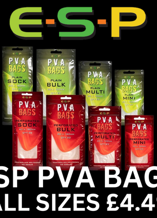 ESP PVA Bags Mk2 Solid Bags All Sizes NEW Carp Fishing Bags
