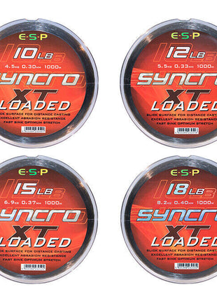 ESP Syncro Carp Mainline Loaded Sinking Mono 1000m Carp Fishing All Sizes