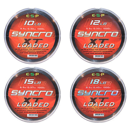 ESP Syncro Carp Mainline Loaded Sinking Mono 1000m Carp Fishing All Sizes