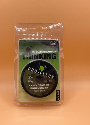 Thinking anglers duo fleck camo braided hook length 20m (olive camo) 20lb by Billing Tackle