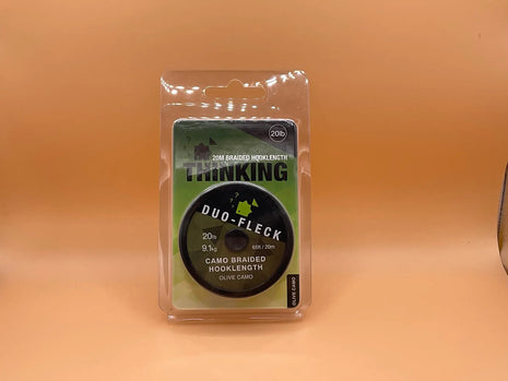 Thinking anglers duo fleck camo braided hook length 20m (olive camo) 20lb by Billing Tackle
