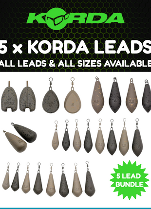 5 x Korda Carp Fishing Leads From £8.49 - ALL LEADS & ALL SIZES AVAILABLE