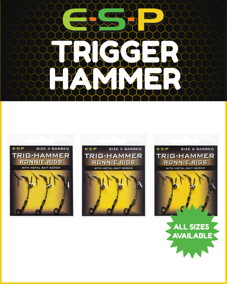 Trigger Hammer Ronnie Rigs ESP – Barbless/Barbed – 3 per pack