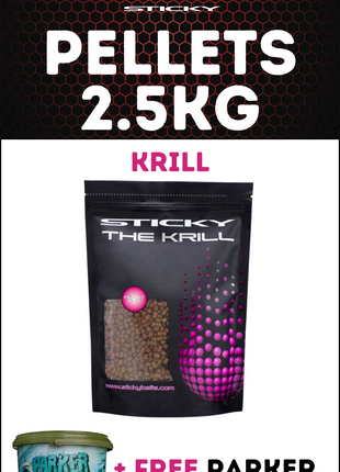 Sticky Baits KRILL Pellets 2.5KG + FREE Parker Baits Bucket - £22.99