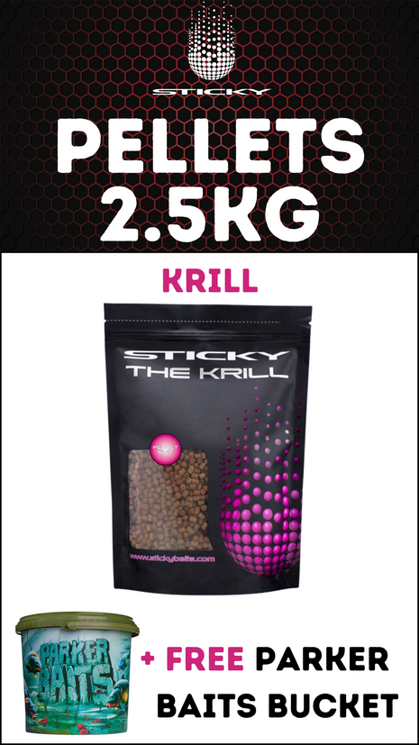 Sticky Baits KRILL Pellets 2.5KG + FREE Parker Baits Bucket - £22.99