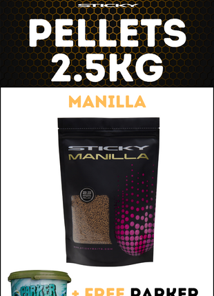 Sticky Baits Manilla Pellets 2.5KG + FREE Parker Baits Bucket - £22.99