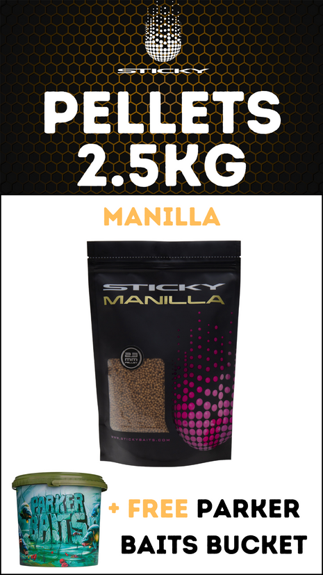 Sticky Baits Manilla Pellets 2.5KG + FREE Parker Baits Bucket - £22.99