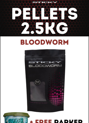 Sticky Baits Bloodworm Pellets 2.5KG + FREE Parker Baits Bucket - £22.99