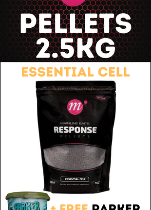 Mainline Essential Cell 5mm Response Pellets 2.5KG + FREE Parker Baits Bucket - £22.99