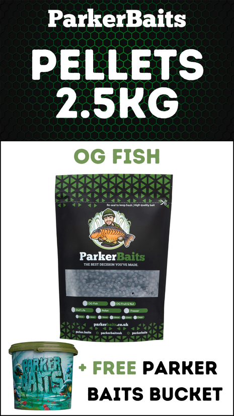 Parker Baits OG Fish Pellets 2.5KG + FREE Parker Baits Bucket - £22.99