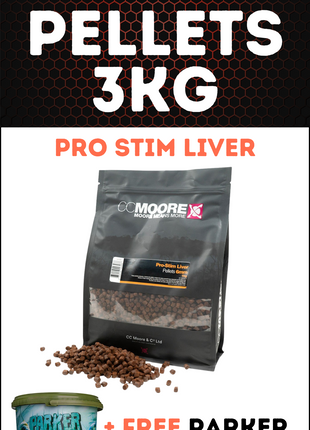 CCMoore Pro Stim Liver Pellets 3KG + FREE Parker Baits Bucket - £22.99
