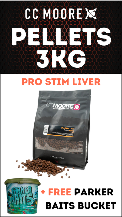 CCMoore Pro Stim Liver Pellets 3KG + FREE Parker Baits Bucket - £22.99