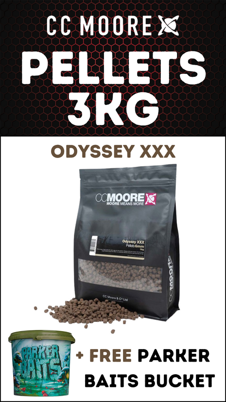CCMoore Odyssey XXX Pellets 3KG + FREE Parker Baits Bucket - £22.99