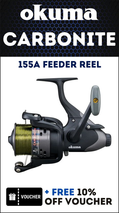 Okuma Carbonite CF155a Feeder Reel + FREE Line – Pre-Loaded Fishing Re – Billing Tackle