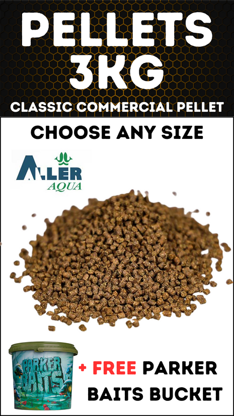 Aller Aqua CLASSIC Commercial 3KG Pellets + FREE Parker Baits Bucket - £15.99