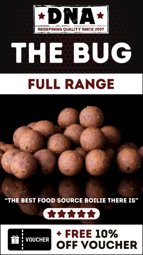 DNA Baits The Bug - FULL RANGE - Boilies, Pellets, Glug, Popups