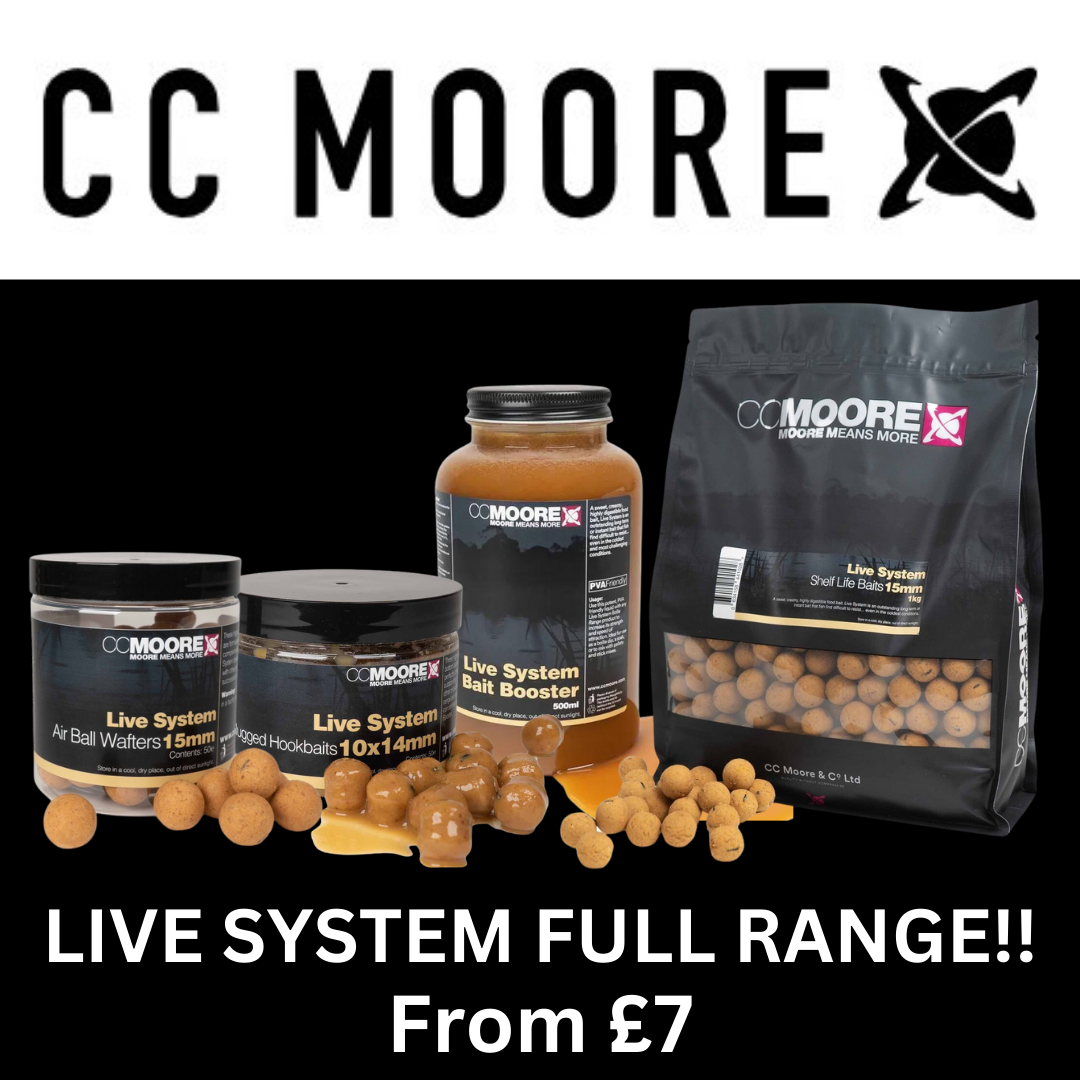 LIVE SYSTEM CC Moore Boilies - FULL RANGE - Pellets Liquids Popups Wafters