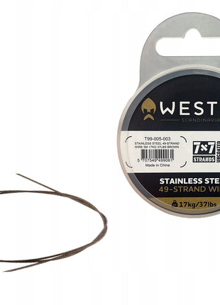 Westin Stainless Steel 49-Strand Wire (5m/Matte Brown) by Billing Tackle