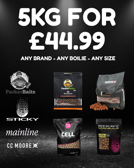 £45 5KG Boilie SHELFLIFE - Mix & Match - Any Brand, Any Size, Any Flavour