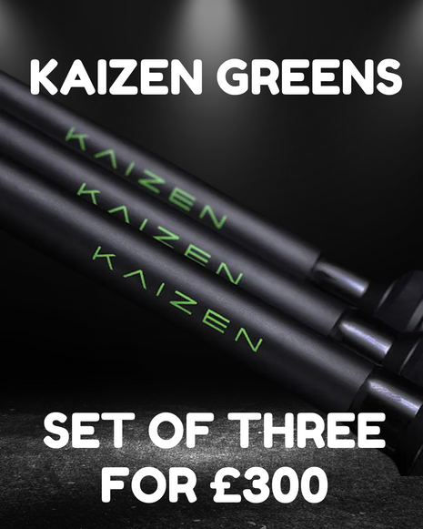 3 x KORDA KAIZEN GREEN RODS for £300 10/12FT + FREE 12ft Korda Rod Holdall