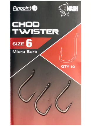 Nash chod twister size 6 micro barb by Billing Tackle