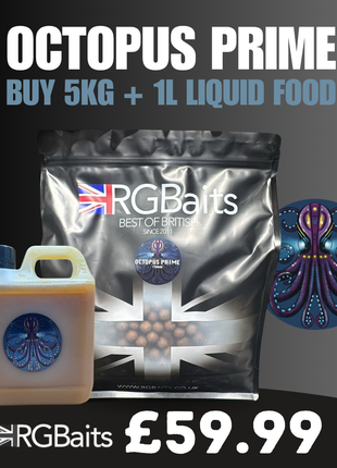 Octopus Prime 5kg Bundle | Boilies & 1L Liquid | Exclusive Stockist. All Sizes Available