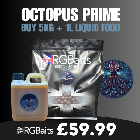 Octopus Prime 5kg Bundle | Boilies & 1L Liquid | Exclusive Stockist. All Sizes Available