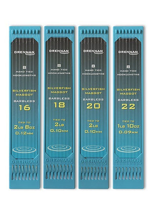 Drennan Hand Tied Hooklengths Silverfish Maggot Barbless |.ALL SIZES by Billing Tackle