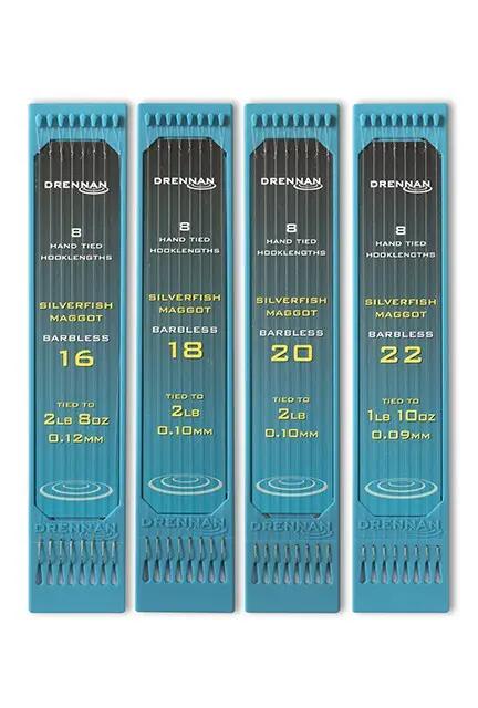 Drennan Hand Tied Hooklengths Silverfish Maggot Barbless |.ALL SIZES by Billing Tackle
