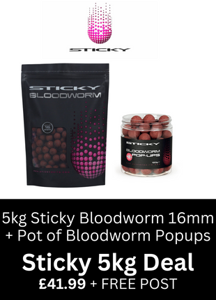 Sticky Baits Bloodworm 5kg Shelf Life 16MM + Matching Bloodworm Popups
