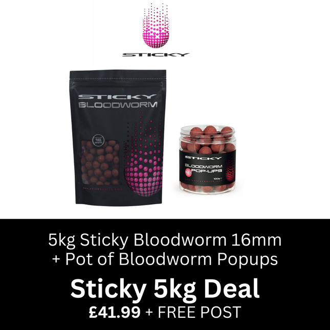 Sticky Baits Bloodworm 5kg Shelf Life 16MM + Matching Bloodworm Popups