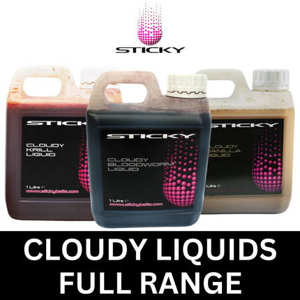 Sticky Baits Cloudy Liquids KRILL MANILLA BLOODWORM Any 3 for £32.99