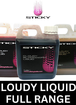 Sticky Baits Cloudy Liquids KRILL MANILLA BLOODWORM - Full Range - 1 Litre