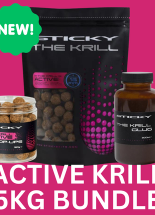 Sticky Baits Krill ACTIVE 5kg Bundle Deals All Sizes + Liquid/Popups